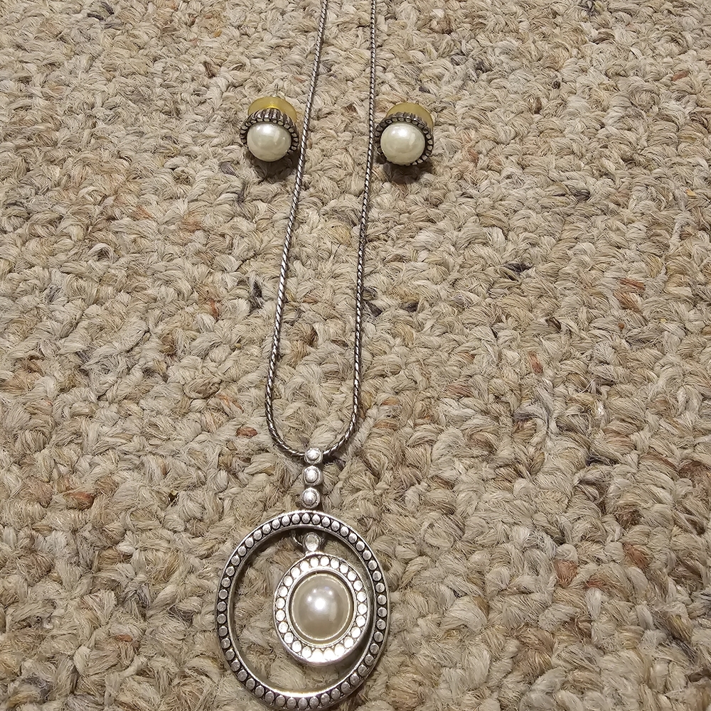 Brighton Silver Necklace with Pearl Accents
